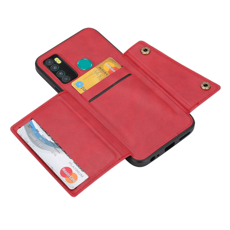 For Infinix Hot 9 / Note 7 Lite Double Buckle Card Slots Magnetic Phone Case