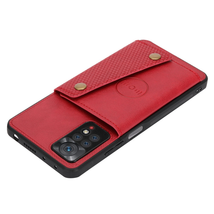 For Xiaomi Redmi Note 11 Pro Double Buckle Card Slots Magnetic Phone Case