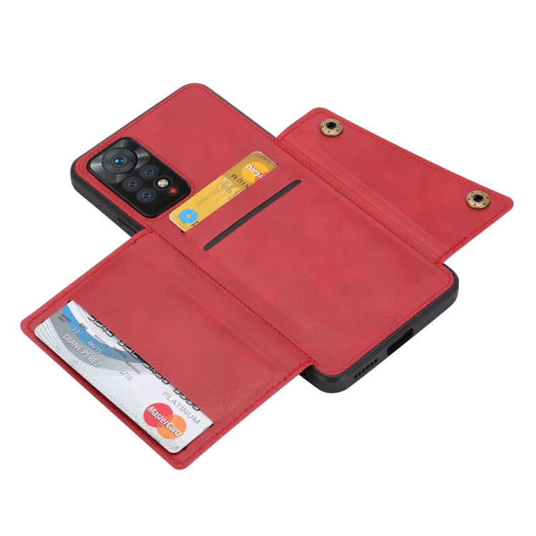 For Xiaomi Redmi Note 11 Pro Double Buckle Card Slots Magnetic Phone Case