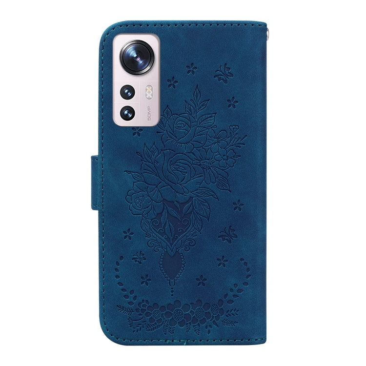 For Xiaomi 12 / 12X Butterfly Rose Embossed Leather Phone Case