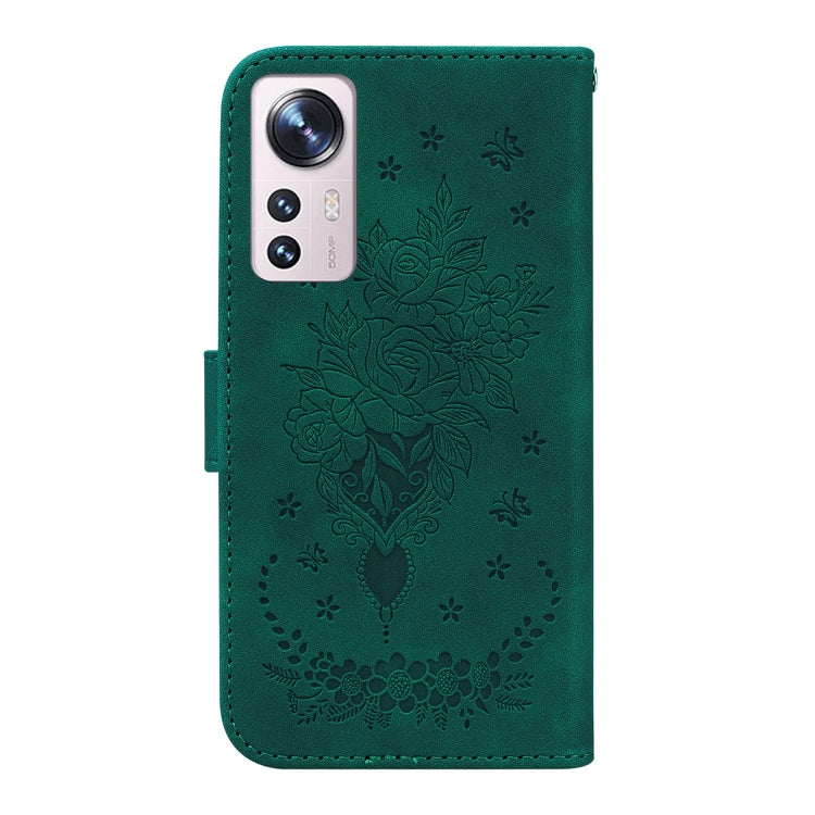 For Xiaomi 12 / 12X Butterfly Rose Embossed Leather Phone Case