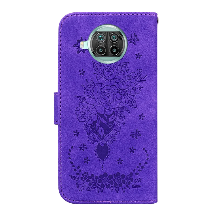 For Xiaomi Mi 10T Lite 5G / Redmi Note 9 Pro 5G Butterfly Rose Embossed Leather Phone Case