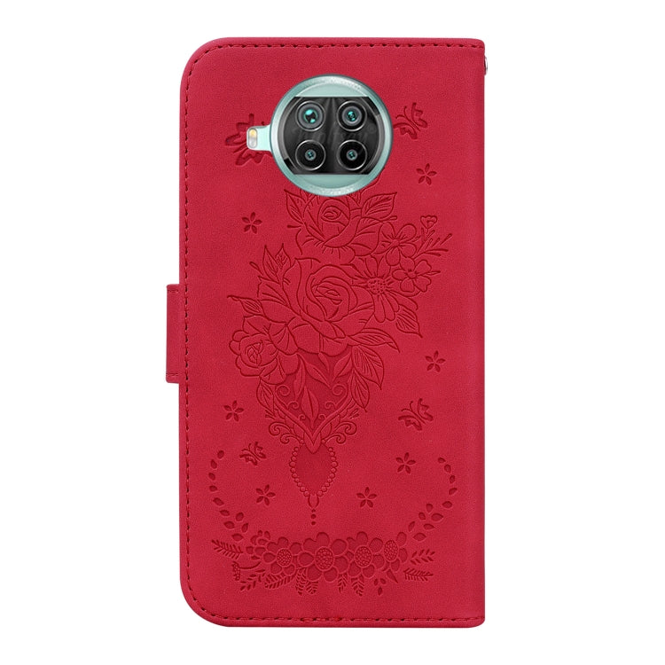 For Xiaomi Mi 10T Lite 5G / Redmi Note 9 Pro 5G Butterfly Rose Embossed Leather Phone Case