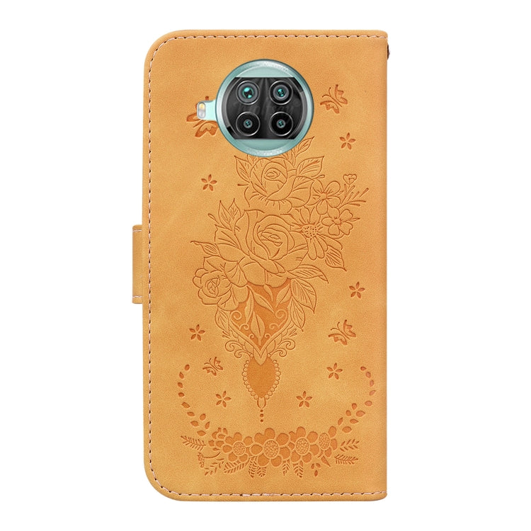 For Xiaomi Mi 10T Lite 5G / Redmi Note 9 Pro 5G Butterfly Rose Embossed Leather Phone Case
