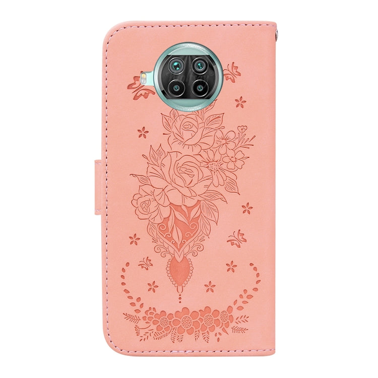 For Xiaomi Mi 10T Lite 5G / Redmi Note 9 Pro 5G Butterfly Rose Embossed Leather Phone Case