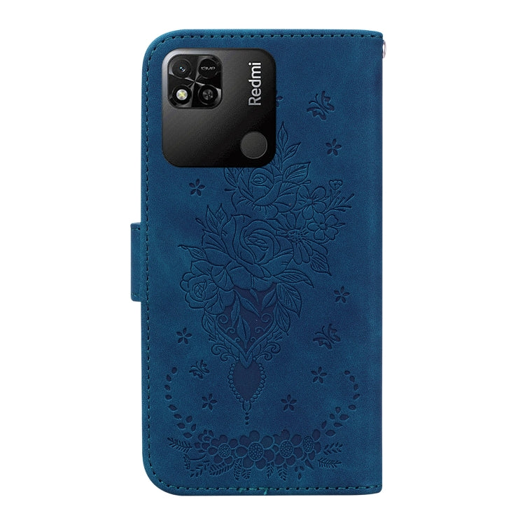 For Xiaomi Redmi 10A Butterfly Rose Embossed Leather Phone Case