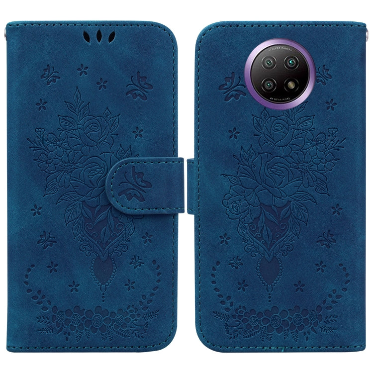 For Xiaomi Redmi Note 9T / Note 9 5G Chinese Butterfly Rose Embossed Leather Phone Case