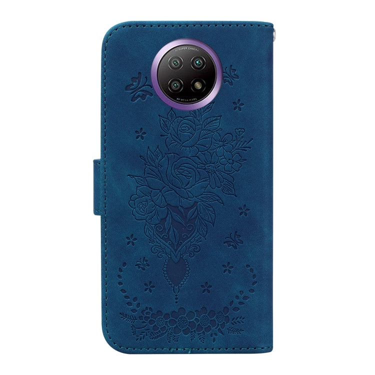 For Xiaomi Redmi Note 9T / Note 9 5G Chinese Butterfly Rose Embossed Leather Phone Case