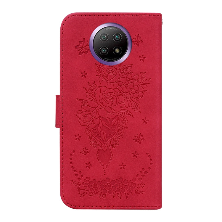 For Xiaomi Redmi Note 9T / Note 9 5G Chinese Butterfly Rose Embossed Leather Phone Case