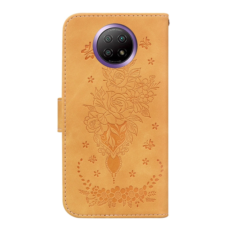 For Xiaomi Redmi Note 9T / Note 9 5G Chinese Butterfly Rose Embossed Leather Phone Case
