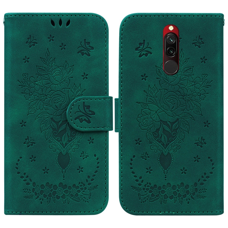 For Xiaomi Redmi 8 / 8A Butterfly Rose Embossed Leather Phone Case