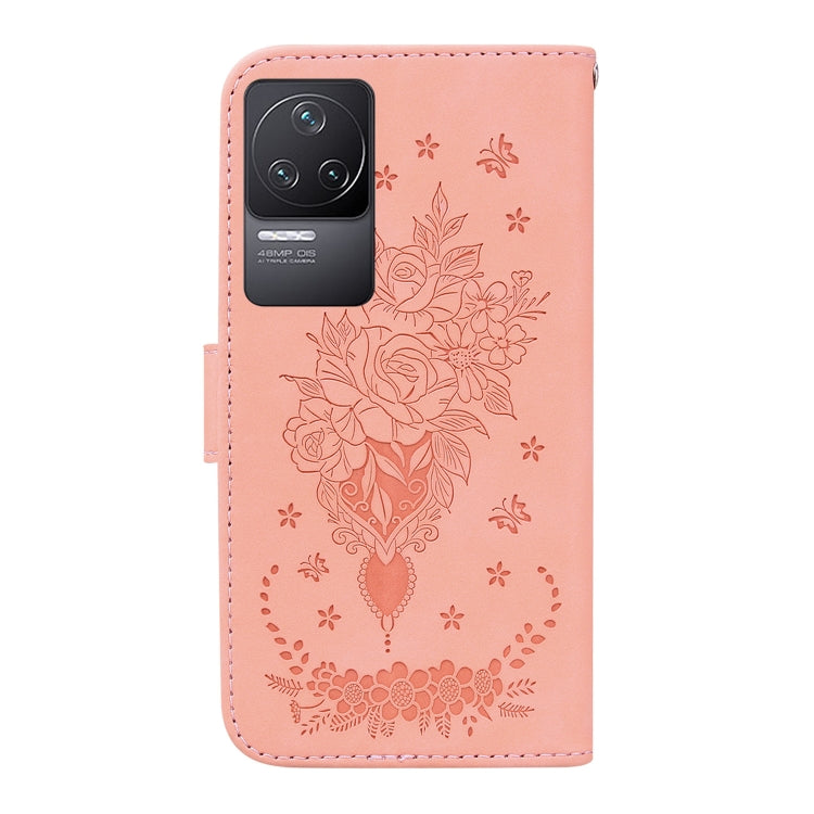 For Xiaomi Redmi K50 / K50 Pro Butterfly Rose Embossed Leather Phone Case