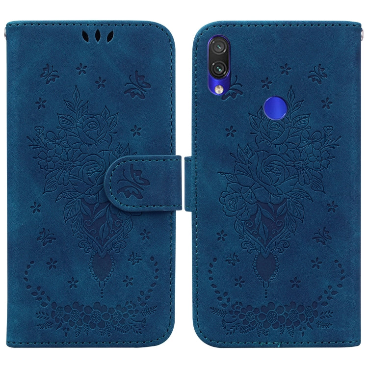 For Xiaomi Redmi Note 7 / 7S Butterfly Rose Embossed Leather Phone Case