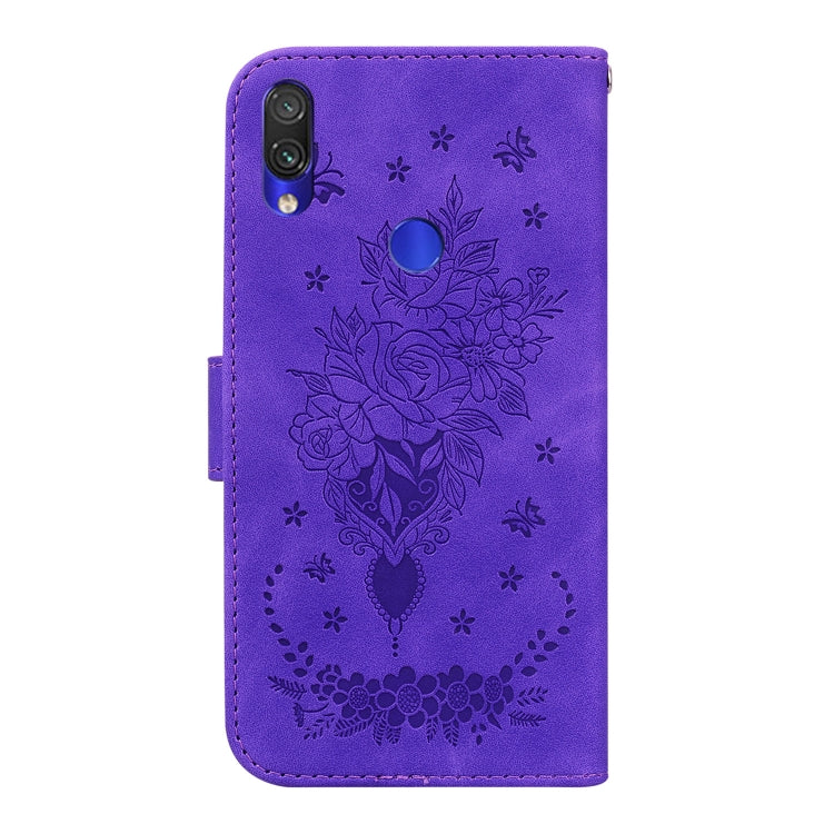 For Xiaomi Redmi Note 7 / 7S Butterfly Rose Embossed Leather Phone Case