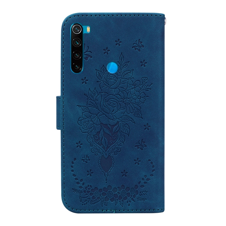 For Xiaomi Redmi Note 8 Butterfly Rose Embossed Leather Phone Case