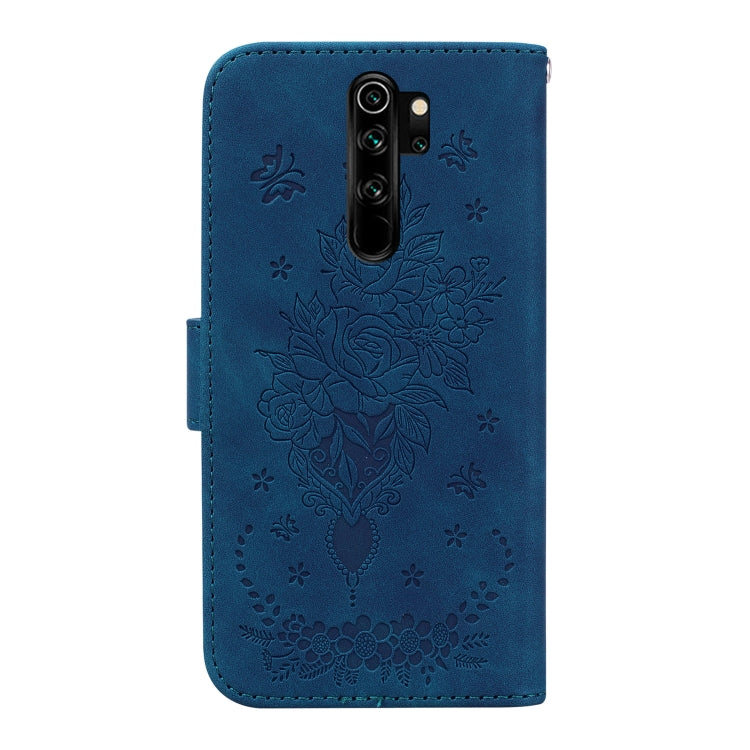 For Xiaomi Redmi Note 8 Pro Butterfly Rose Embossed Leather Phone Case