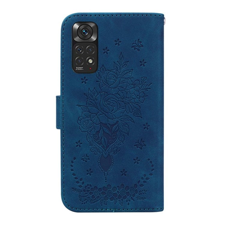 For Xiaomi Redmi Note 11 Foreign / 11S Butterfly Rose Embossed Leather Phone Case