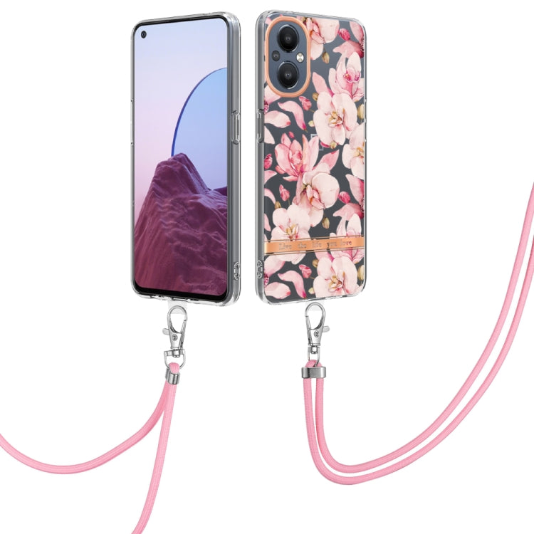 For OnePlus N20 5G Flowers Series TPU Phone Case with Lanyard