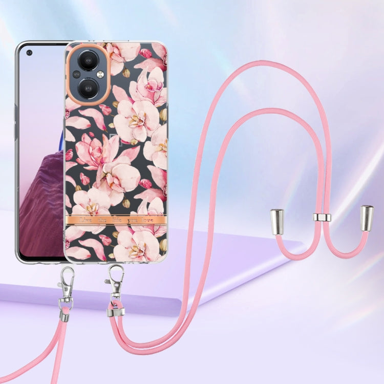 For OnePlus N20 5G Flowers Series TPU Phone Case with Lanyard