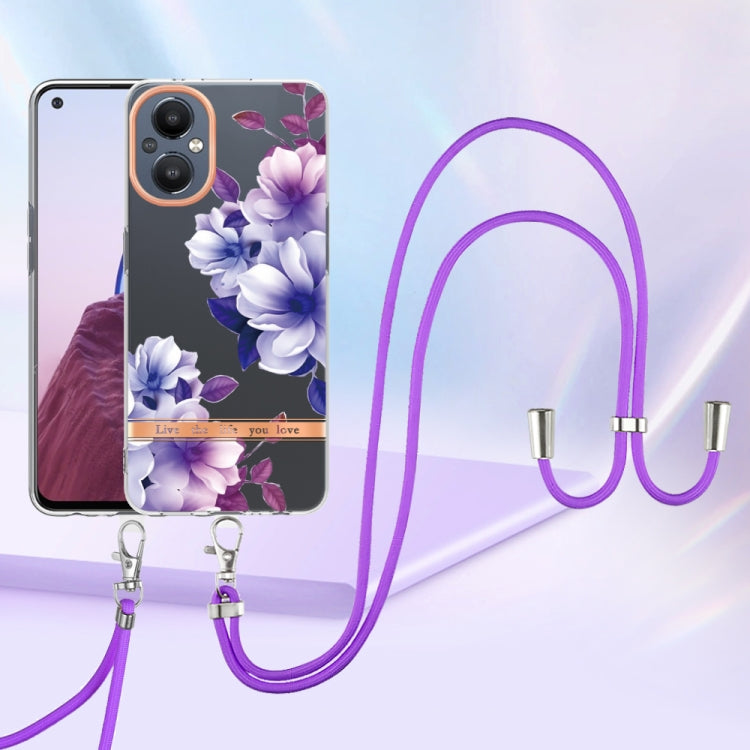 For OnePlus N20 5G Flowers Series TPU Phone Case with Lanyard