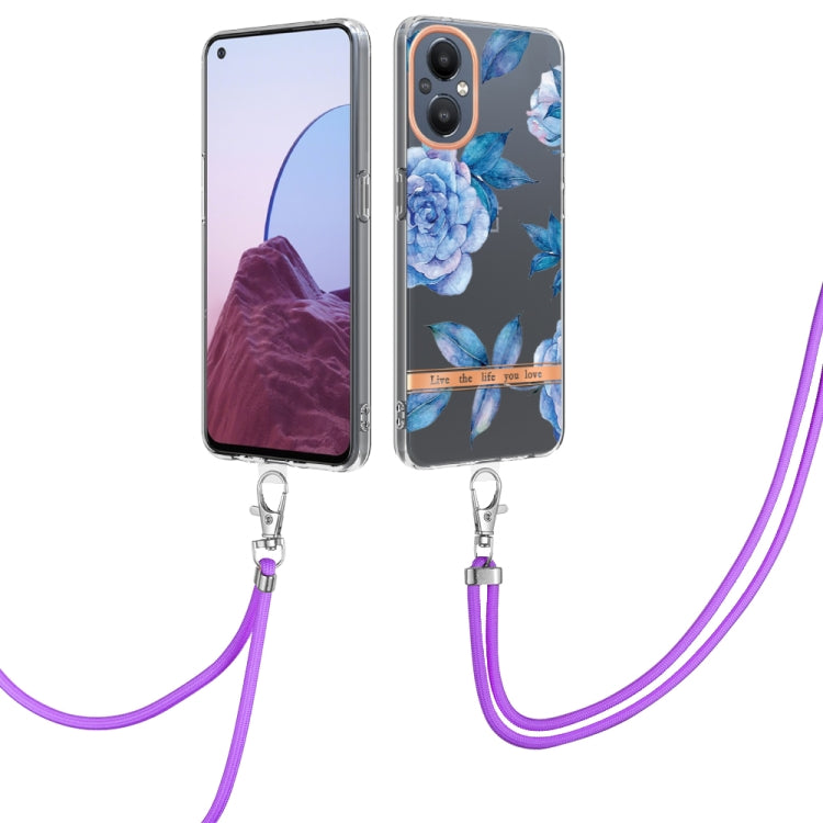 For OnePlus N20 5G Flowers Series TPU Phone Case with Lanyard