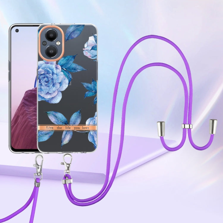 For OnePlus N20 5G Flowers Series TPU Phone Case with Lanyard