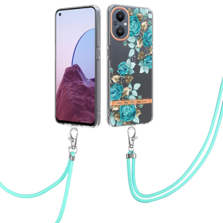 For OnePlus N20 5G Flowers Series TPU Phone Case with Lanyard