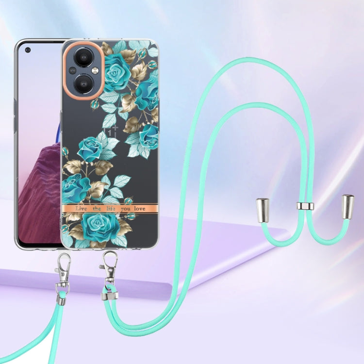 For OnePlus N20 5G Flowers Series TPU Phone Case with Lanyard
