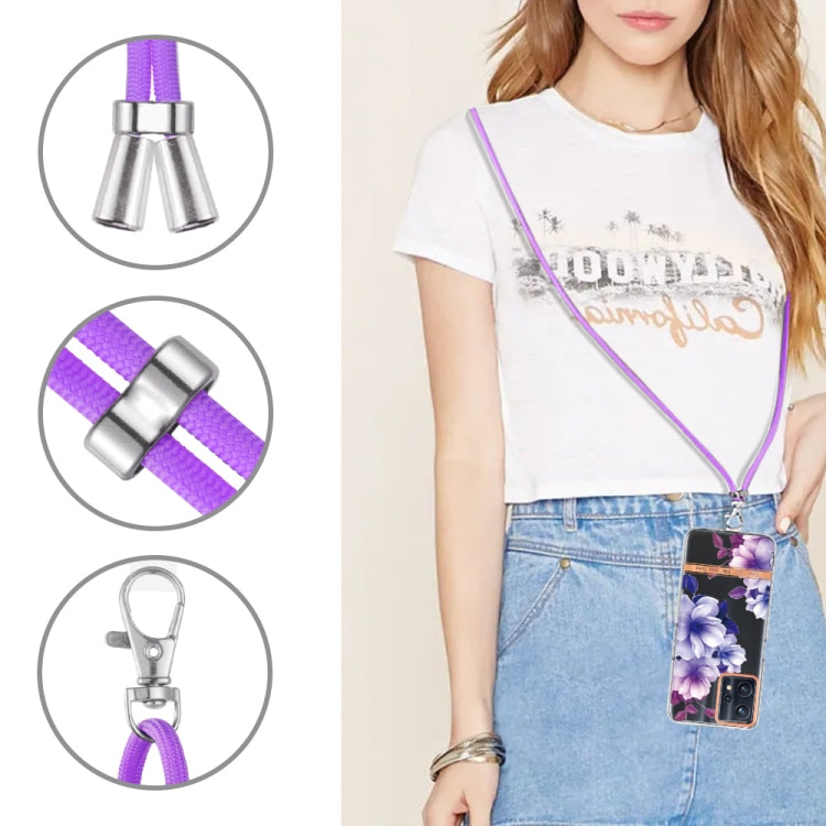 For OPPO Realme 9 Pro+ 5G Flowers Series TPU Phone Case with Lanyard