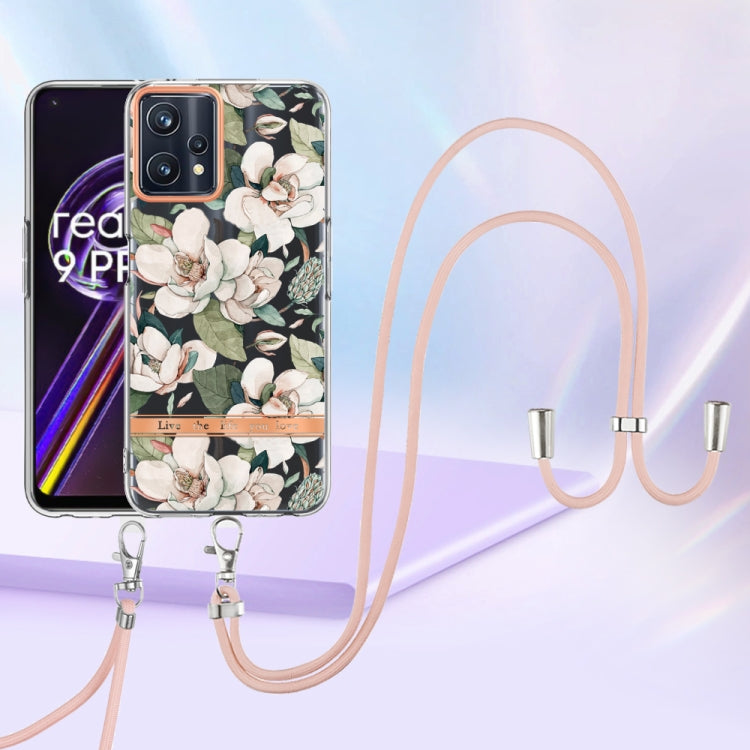 For OPPO Realme 9 Pro+ 5G Flowers Series TPU Phone Case with Lanyard