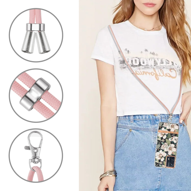 For OPPO Realme 9 Pro+ 5G Flowers Series TPU Phone Case with Lanyard