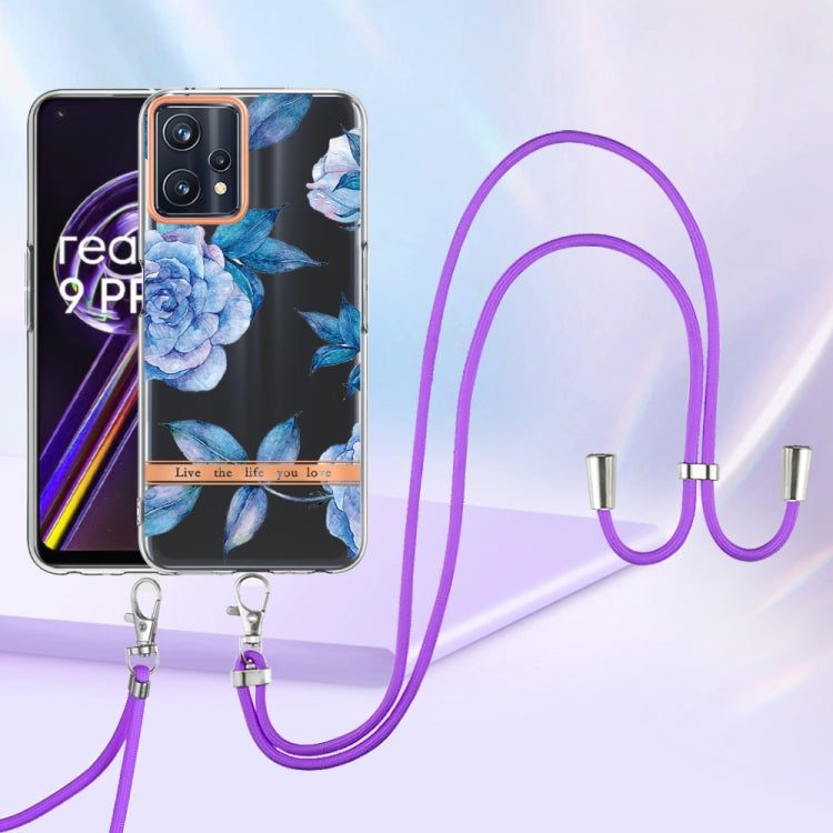 For OPPO Realme 9 Pro 5G Flowers Series TPU Phone Case with Lanyard