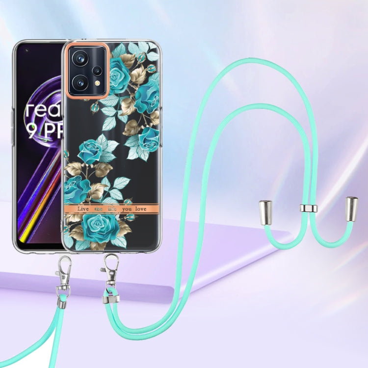 For OPPO Realme 9 Pro 5G Flowers Series TPU Phone Case with Lanyard