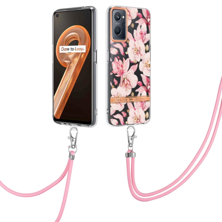 For OPPO Realme 9i/A36/A96 4G Flowers Series TPU Phone Case with Lanyard