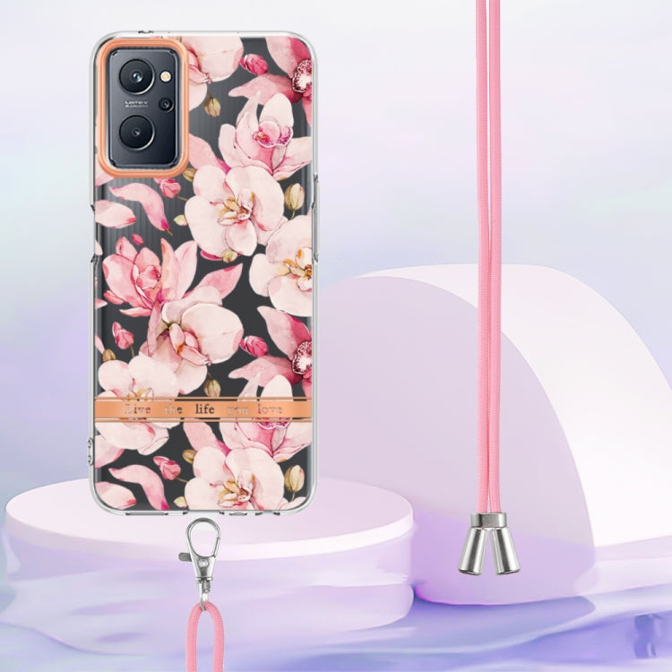 For OPPO Realme 9i/A36/A96 4G Flowers Series TPU Phone Case with Lanyard