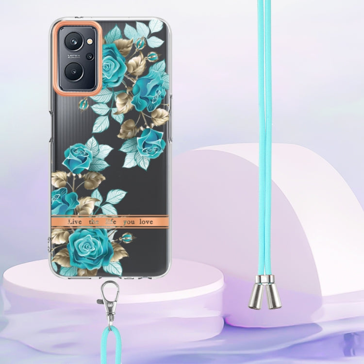 For OPPO Realme 9i/A36/A96 4G Flowers Series TPU Phone Case with Lanyard
