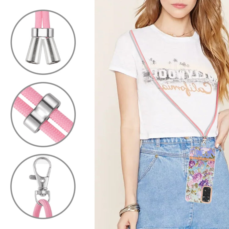 For Xiaomi Redmi Note 11s/Redmi Note 11 4G 6.43inch Global Flowers Series TPU Phone Case with Lanyard