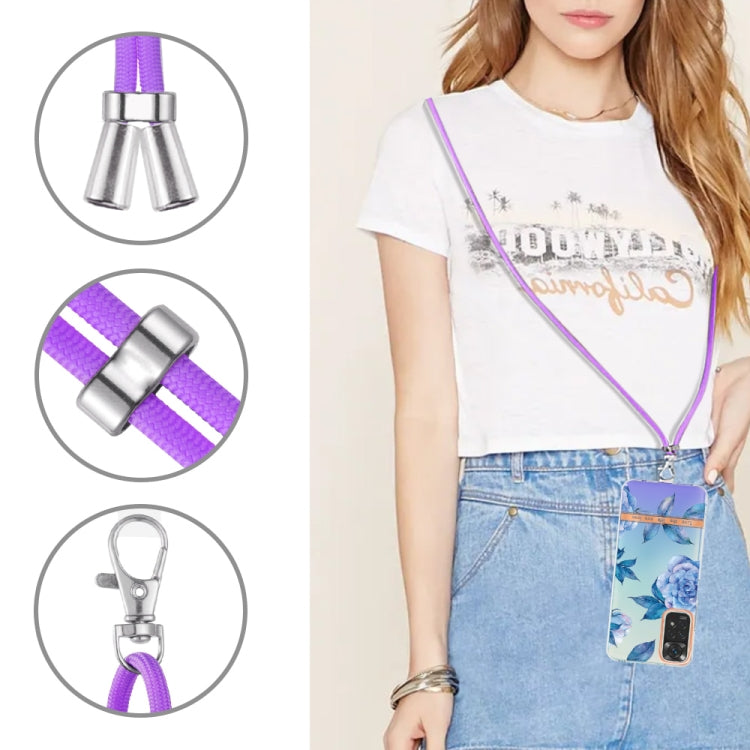 For Xiaomi Redmi Note 11s/Redmi Note 11 4G 6.43inch Global Flowers Series TPU Phone Case with Lanyard