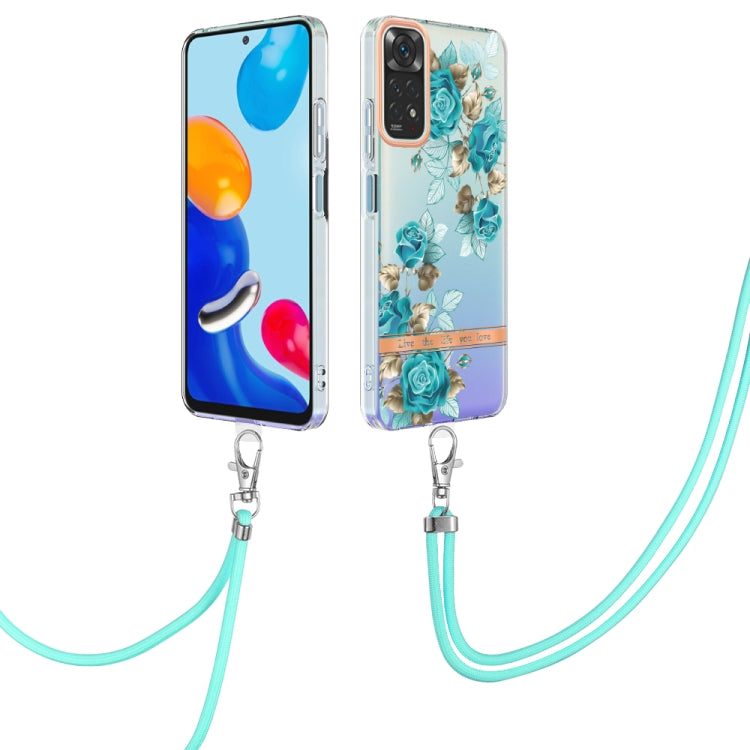 For Xiaomi Redmi Note 11s/Redmi Note 11 4G 6.43inch Global Flowers Series TPU Phone Case with Lanyard