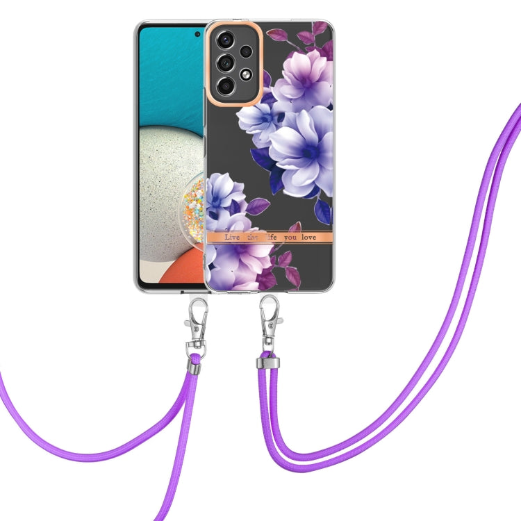 For Samsung Galaxy A13 Flowers Series TPU Phone Case with Lanyard