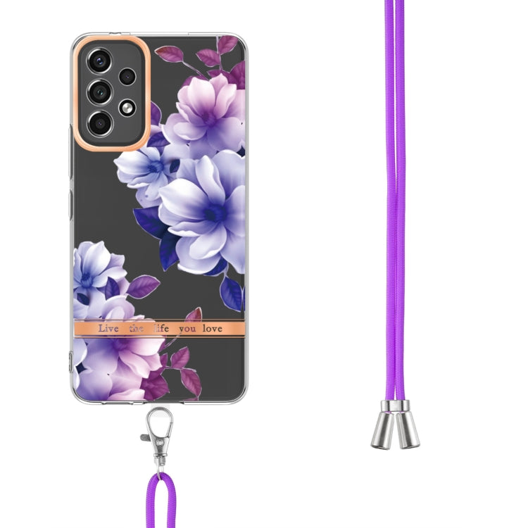 For Samsung Galaxy A13 Flowers Series TPU Phone Case with Lanyard