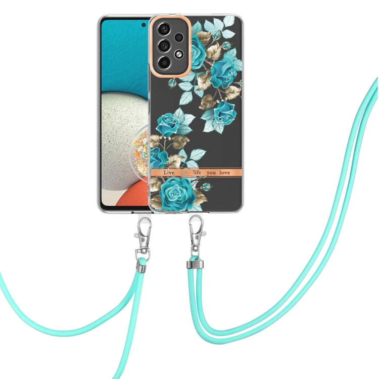 For Samsung Galaxy A13 Flowers Series TPU Phone Case with Lanyard