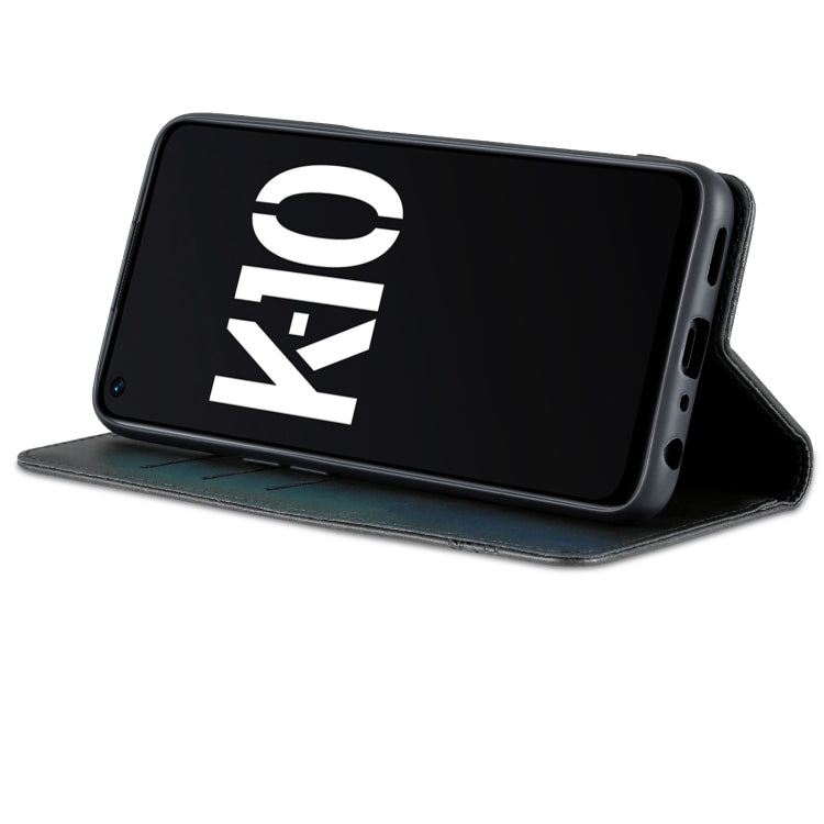 For OPPO K10 5G China AZNS Magnetic Calf Texture Flip Leather Phone Case