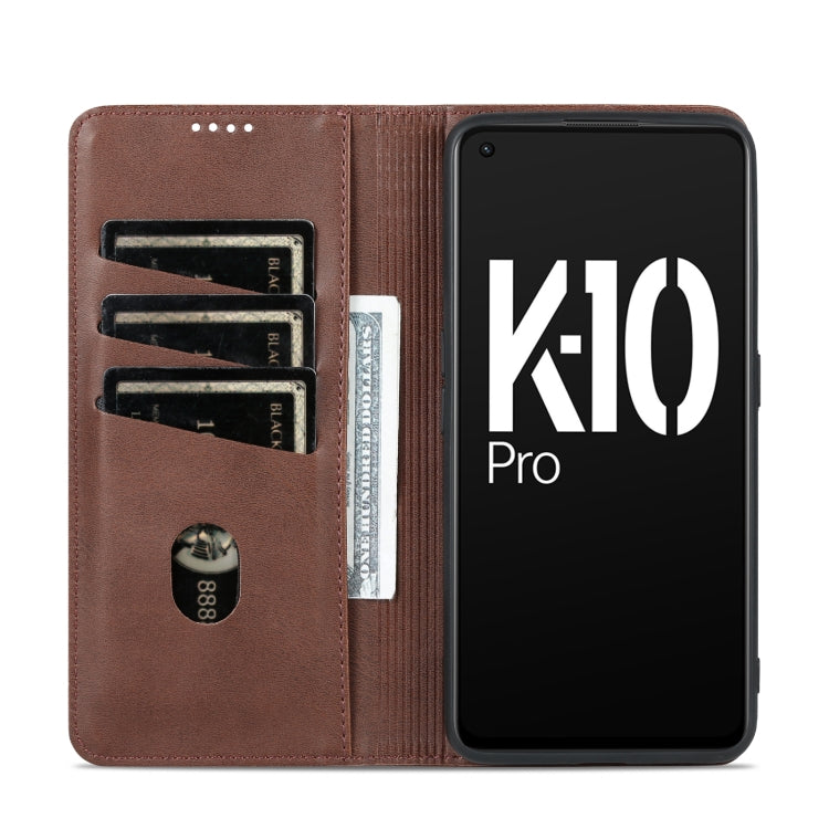 For OPPO K10 Pro AZNS Magnetic Calf Texture Flip Leather Phone Case