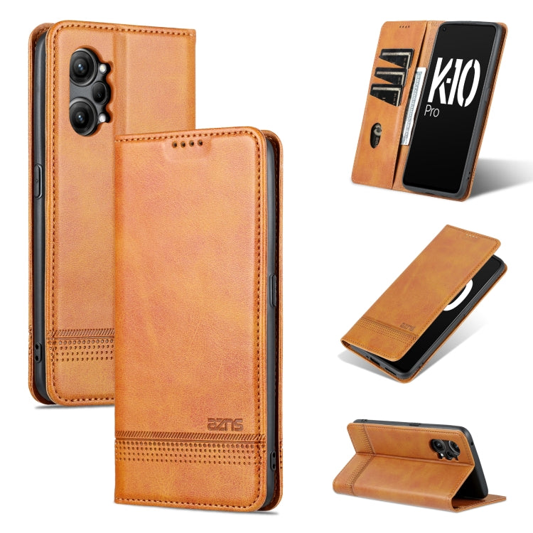 For OPPO K10 Pro AZNS Magnetic Calf Texture Flip Leather Phone Case
