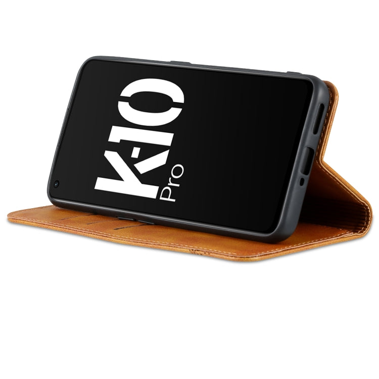 For OPPO K10 Pro AZNS Magnetic Calf Texture Flip Leather Phone Case