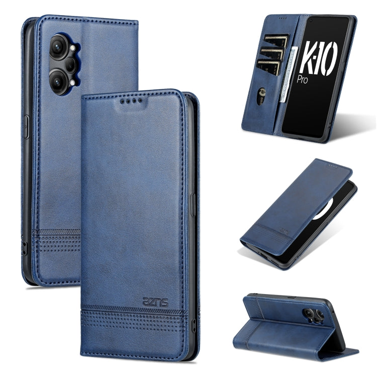 For OPPO K10 Pro AZNS Magnetic Calf Texture Flip Leather Phone Case