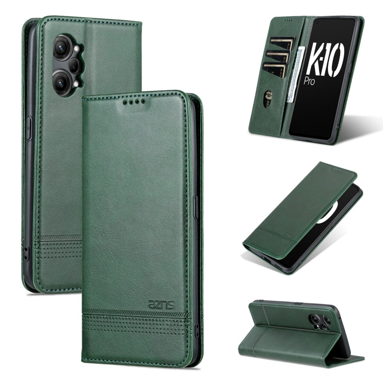 For OPPO K10 Pro AZNS Magnetic Calf Texture Flip Leather Phone Case