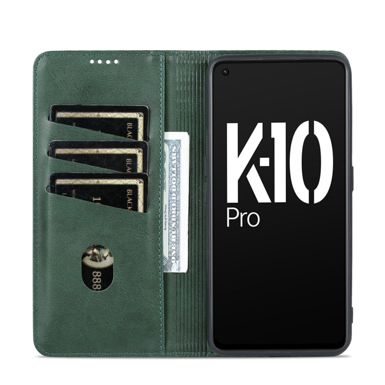 For OPPO K10 Pro AZNS Magnetic Calf Texture Flip Leather Phone Case