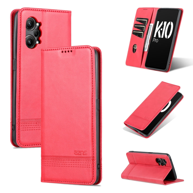 For OPPO K10 Pro AZNS Magnetic Calf Texture Flip Leather Phone Case